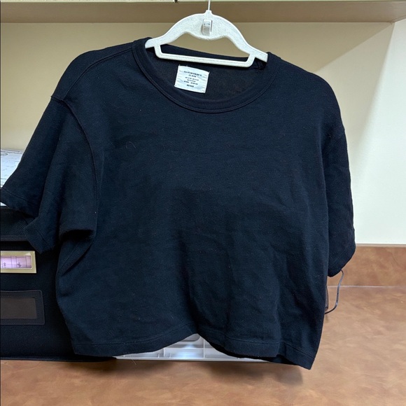 NWOT Buck Mason Field-Spec Boyfriend Crop Black Tee Shirt Size Mediun - Picture 6 of 9